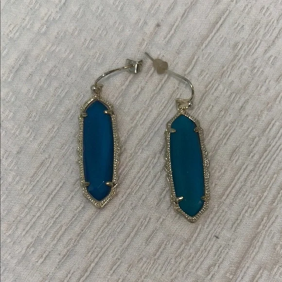 Kendra Scott Blue and Gold Statement Earrings - Picture 1 of 1
